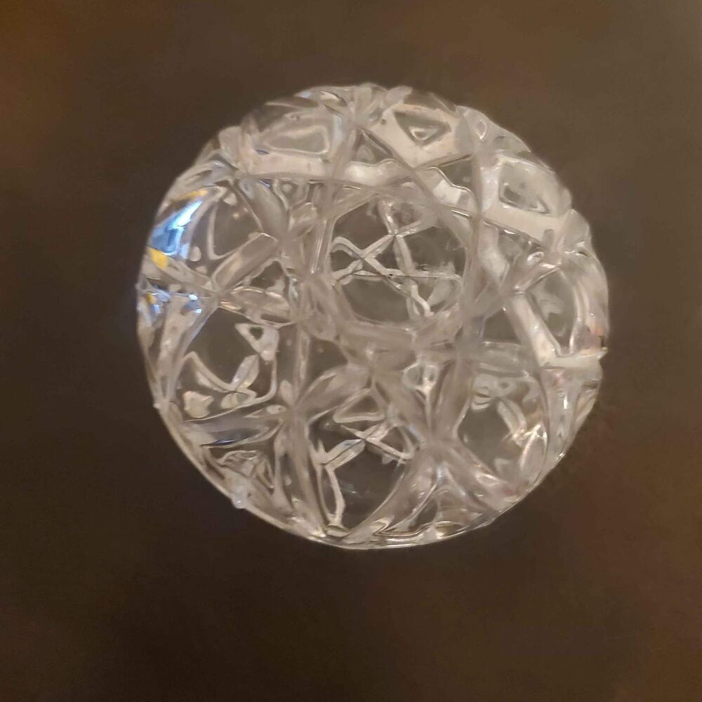 Vintage Round Glass Ring Trinket box Nesting Glass 3"